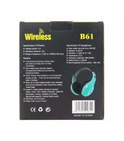 Безжични слушалки B61, Bluetooth, вграден микрофон, Черен