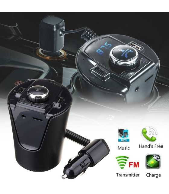 Bluetooth HandsFree FM Transmitter Music MP3 Player Dual USB Car Kit Charger