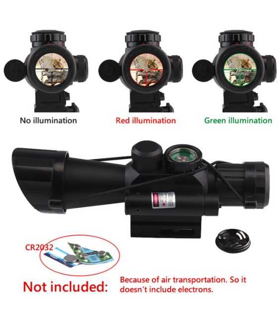 Rifle Scope Hunting M7 4X30 Rangefinding Sight Red Green Reticle Side Mounted Red laser Airsoft