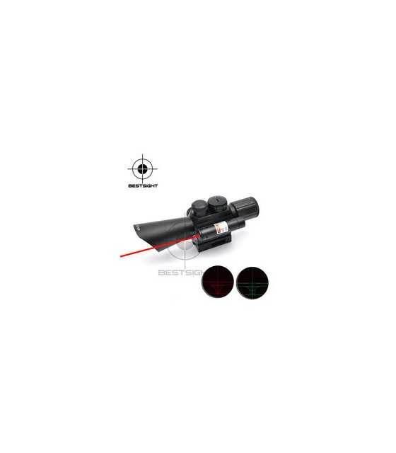 Rifle Scope Hunting M7 4X30 Rangefinding Sight Red Green Reticle Side Mounted Red laser Airsoft