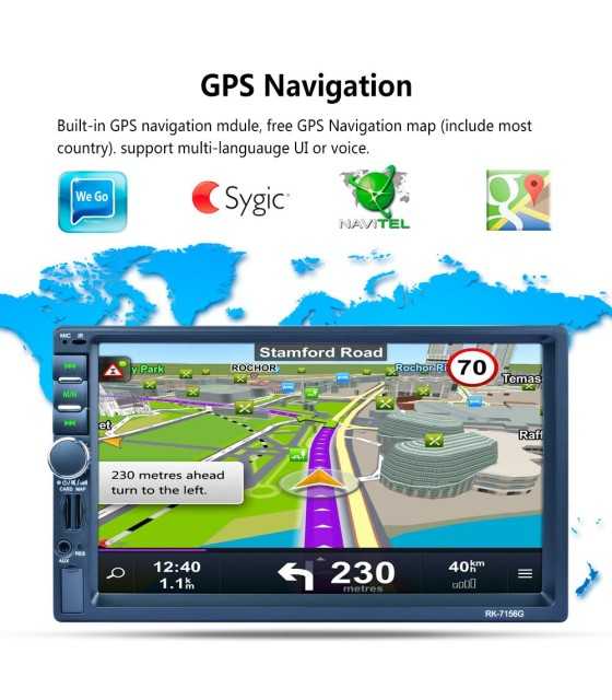 7018b GPS GPS ΑΥΤΟΚΙΝΗΤΟΥ 2DIN MULTIMEDIA PLAYER mp5