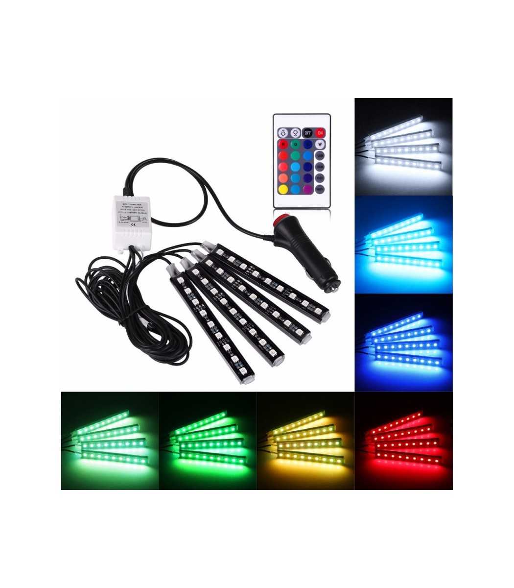ICBEAMER RGB Interior Car Lights - Interior LED Strip Smart Phone Control  APP Color Floor Matt Light w/Sound Active Function Atmosphere Under