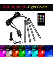 Car Atmosphere Interior RGB LED Strip Light with Remote Multicolor
