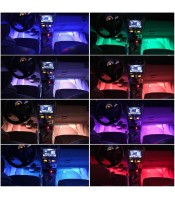 Car Atmosphere Interior RGB LED Strip Light with Remote Multicolor