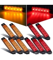 Red Light 6 LED Side Marker Indicators Light Truck Trailer