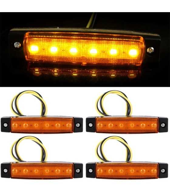YWXLight 3W 24V 6-LED Orange Light Side Lamps for Truck