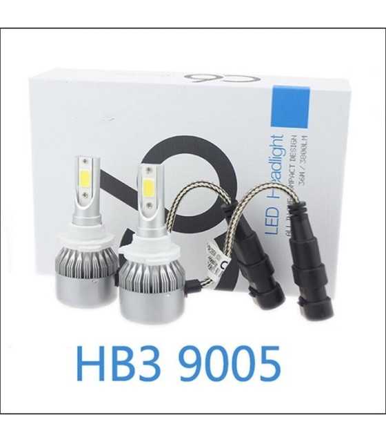 9005 HB3 72W 7600LM COB Chip C6 LED Headlight 36W 3800LM