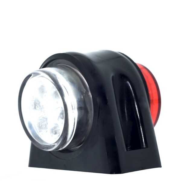8 LED 24V LED - Гумени Диодни Странични Маркери Рогчета Светлини За Камион Ремарке Платформа Бяло Червено