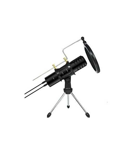 Microphone With Pop Filter &amp; Tripod Stand