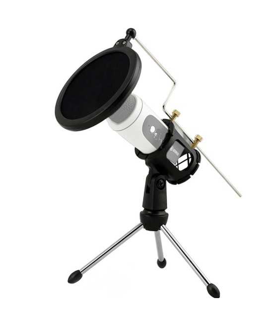 Microphone With Pop Filter &amp; Tripod Stand