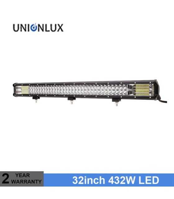 32 Inch LED Work Light Bars Flood Spot Combo Beam 432W 36000LM 10-30V