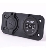 boat - Motorcycle Auto Dual Usb Charger Adapter With Volt Meter