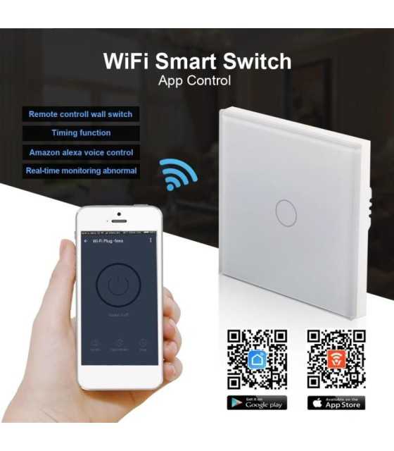 Wi-Fi Smart single light wall switch, 2A, 230VAC, white
