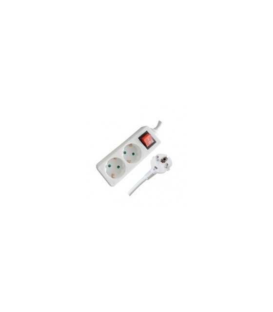 SAFETY POWER STRIP WITH ON-OFF SWITCH 2 OUTLETS 3X1 3m