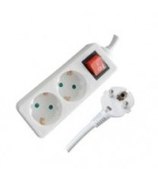 SAFETY POWER STRIP WITH ON-OFF SWITCH 2 OUTLETS 3X1 3m