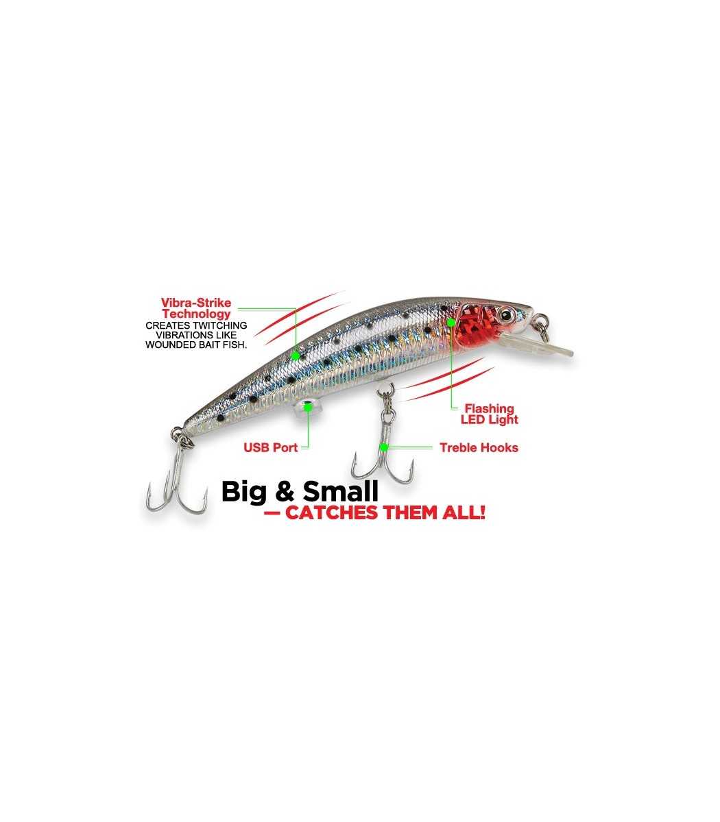 Twitching Fishing Lures Bait Light Buzzing Lure Fish USB Rechargeable