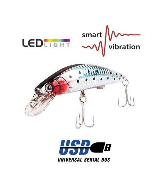 Twitching Fishing Lures Bait Light Buzzing Lure Fish USB Rechargeable