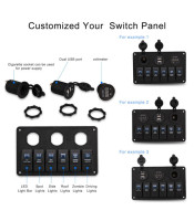 SWITCH PANEL boat ΠΑΝΕΛ ΣΚΑΦΟΥΣ ΜΕ ΔΙΑΚΟΠΤΕΣ ΒΟΛΤΟΜΕΤΡΟ ΚΑΙ USBCONNECTOR CAR