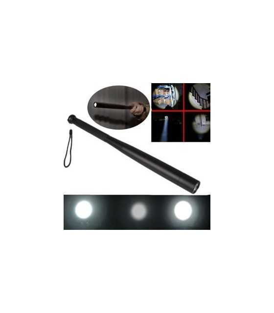 Baseball Bat Shape Aluminum LED Flashlight Tactical Torch Lamp Self Defense