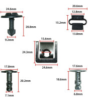 Car Panel Push Fasteners Retainers Clips Pin Clip Nut Placement Moulding Assortments Kit For Audi/VW Engine