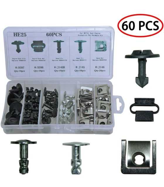 Car Panel Push Fasteners Retainers Clips Pin Clip Nut Placement Moulding Assortments Kit For Audi/VW Engine