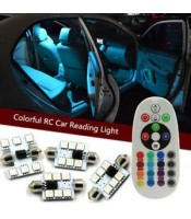 6SMD Festoon Light C5w Dome Light Car Led Auto Mobile Auto Remote Controlled Colorful Reading Lamp Roof Trunk Bulbs 39mm