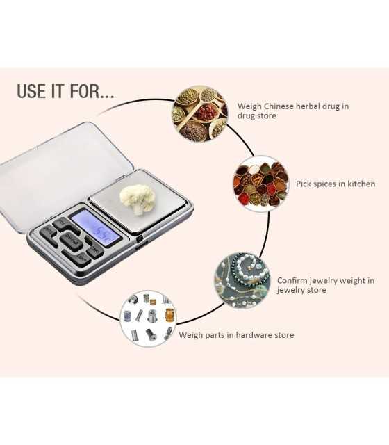 Mini Digital Pocket Scale 0.01g 200g 500g Electronic Jewelry Scales Gold Diamend Balance Lab Scales LCD Display