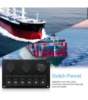 6 ПРЕВКЛЮЧВАТЕЛЯ LED Панел за превключватели за кола и лодка Панел с два USB гнезда за запалка