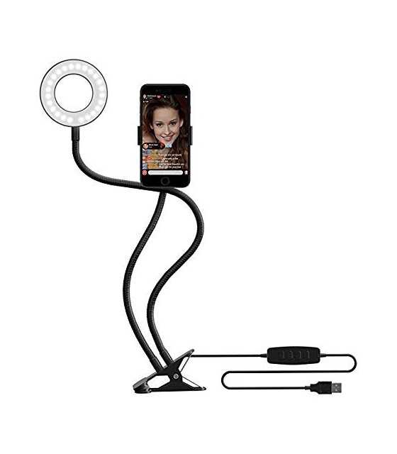 Photo Studio Selfie LED Ring Light with Cell Phone Mobile Holder for Youtube Live Stream Makeup Camera Lamp