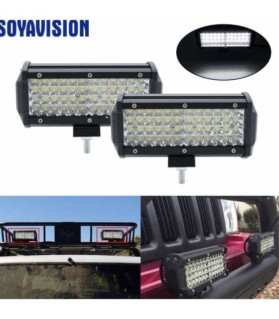 7\\" 144W LED Work Light 12V Led Beams Quad Rows Led Bar Car Off road 4x4 Flood Spot Light Accessories For Motorcycle SUV 4WD...
