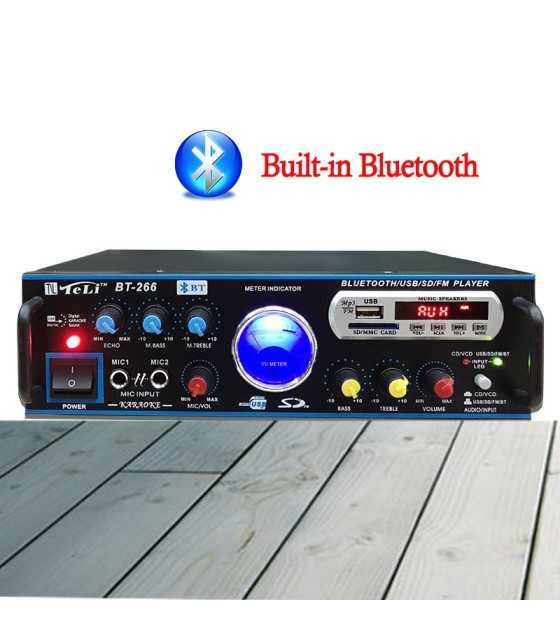 BT-266 amplificador AC220V DC12V canal 2,0 80W + 80W Bluetooth