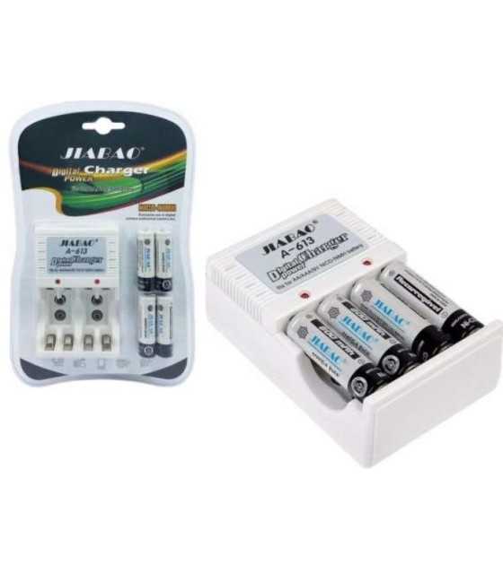 JIABAO A-613 Battery Charger With 4pcs AA Battery