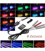 4pcs Car Interior Atmosphere Lights with 8 Color 9 LED