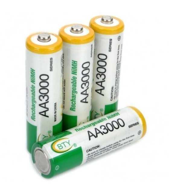 Product Code: BTY 3000mAh AA Ni-MH Rechargeable Battery Set (4-pack)