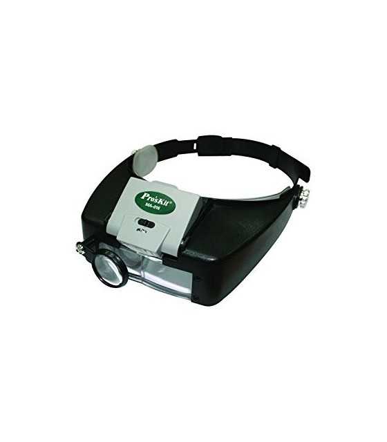 ProsKit MA-016 Personal Headband Magnifier 1.8X 2.6X 5.8X Glass Loupe,
