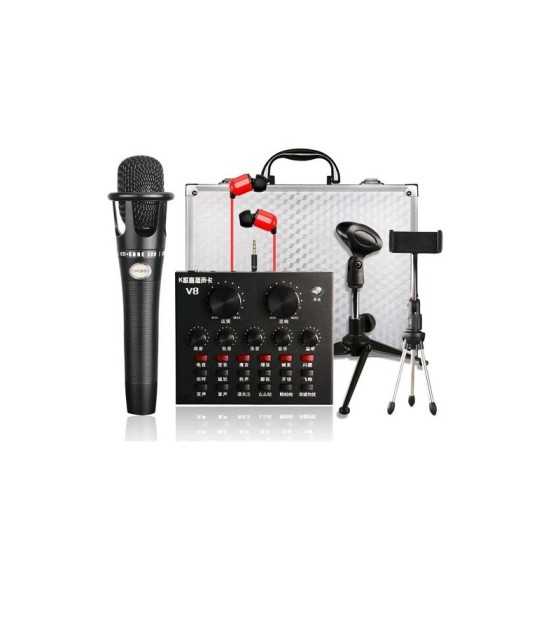 Audio Mixer Sound Card for Computer PC Live Sound with Microphone
