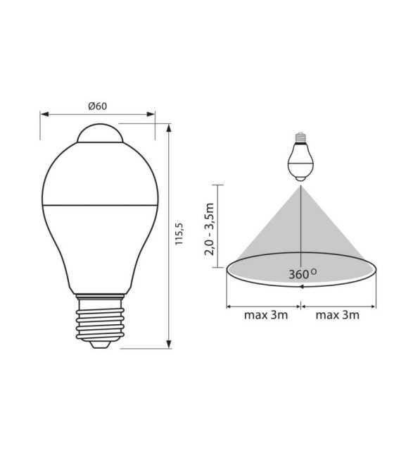 7W Motion Sensor LED Bulbs