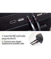 Mic Audio Y Splitter Cable Smartphone Headset to PC Adapter