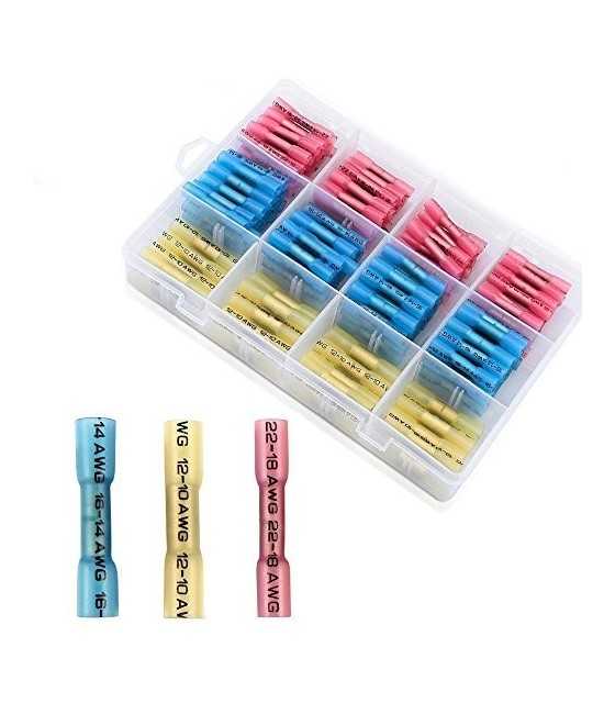 200pcs Heat Shrink Butt Connectors Terminals, Eventronic Insulated Waterproof Marine