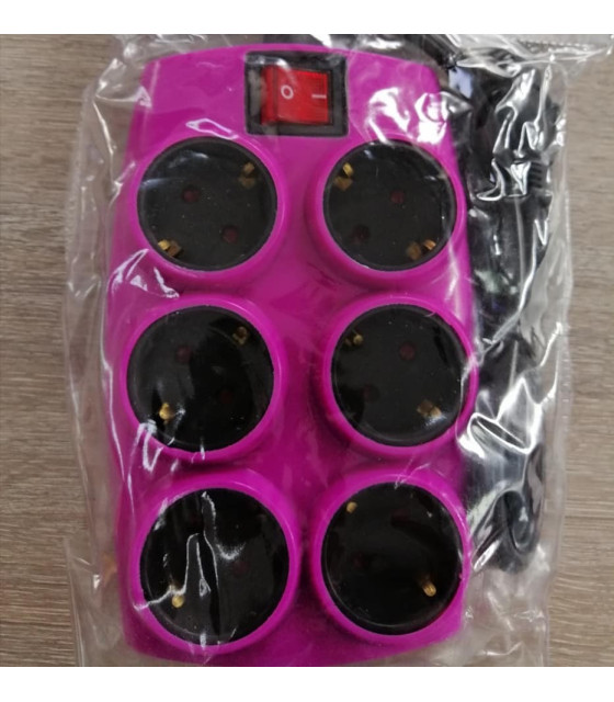 SOUKO MULTIPLE SOCKET 6 МЕСТА С РОЗОВ КЛЮЧ