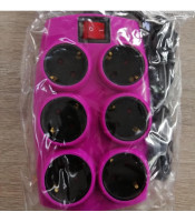 SOUKO MULTIPLE SOCKET 6 МЕСТА С РОЗОВ КЛЮЧ
