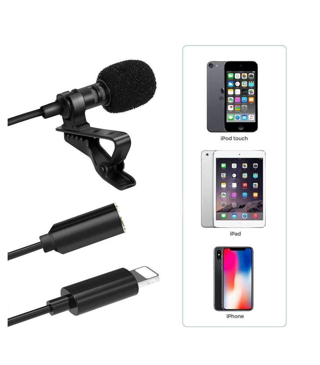 Movo Bundle Featuring The SmartMic Microphone with Lightning Dongle Clip  for iPhone 7, iPhone 7 Plus, iPhone 8, iPhone X, XS, XS Max, 11, 11 Pro,  and