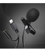 External Clip-on Lapel Lavalier Lightning with 3.5mm Audio Jack Microphone