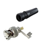 BNC plug (male) connector, screw on with plastic cover