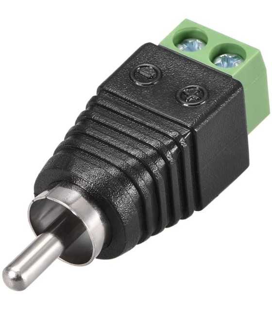 RCA Male Plug to AV Screw Terminal Connector Adapter CCTV Audio Video