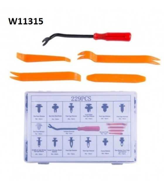 Plastic retainer clips kit 229 pieces W11315 WENCHANG