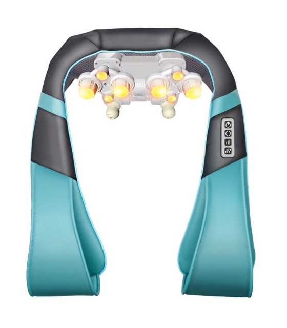 Shiatsu Kneading Electric Massager Shawl 4-Button Infrared Neck Heat Relax Treatment Device