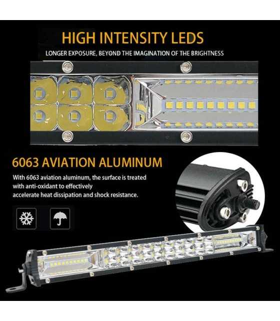 64 см LED Лед Диоден Бар 120W, Ултра Тънък, 12-24V, Комбинирана Combo - Flood и Spot Светлина