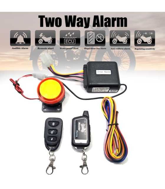 Master Racing Two Way Alarm Motorcycle Scooter Security