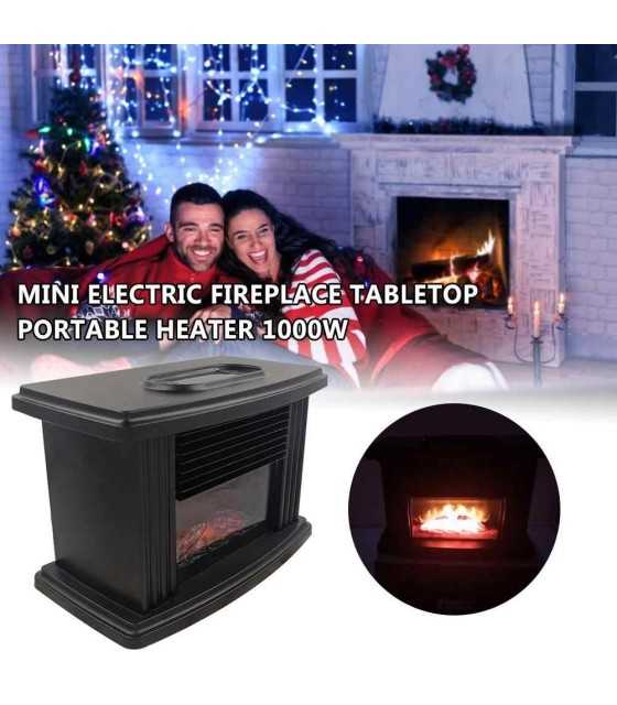 Electric Fireplace Heater Electric Heater with Log Flame Effect Warm Air Heater